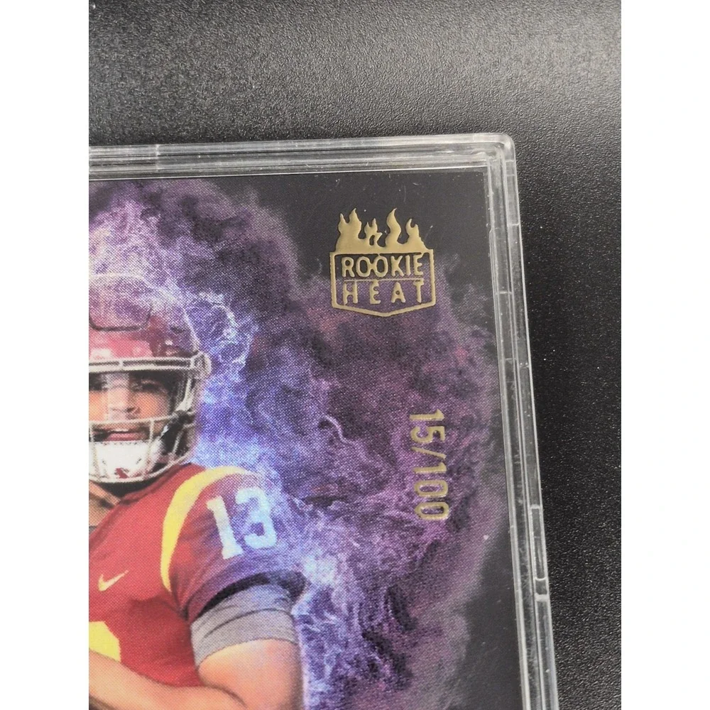 2023 Wild Card Matte Caleb Williams ##RH-CW Rookie Heat Purple Smoke /100